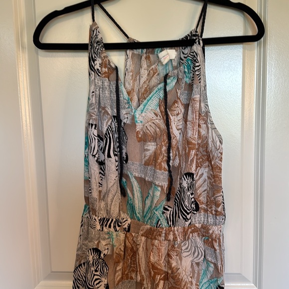 Two by Vince Camuto Tribal Beat Safari Zebra High Low Faux Wrap Midi Dress - Picture 7 of 13